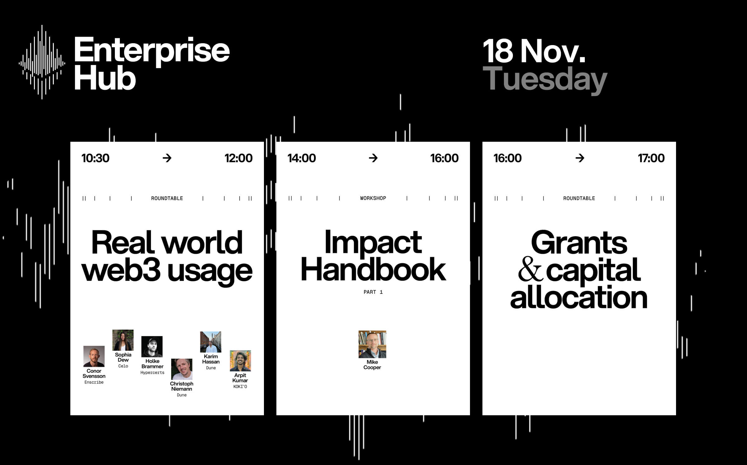 Enterprise Hub schedule – 18Nov – Tue